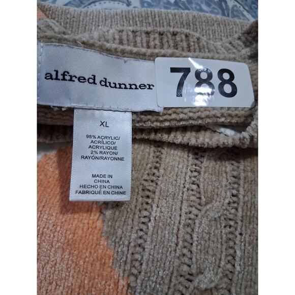 Y2k Vtg Alfred Dunner Chenille Crew Grungecore Women XL Grandpa Sweater - Picture 10 of 12